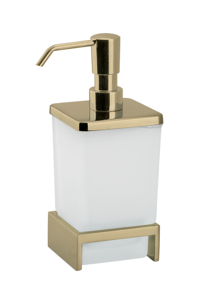 Çelik Banyo Kumru Set Üstü Camlı Sıvı Sabunluk Altın Renkli